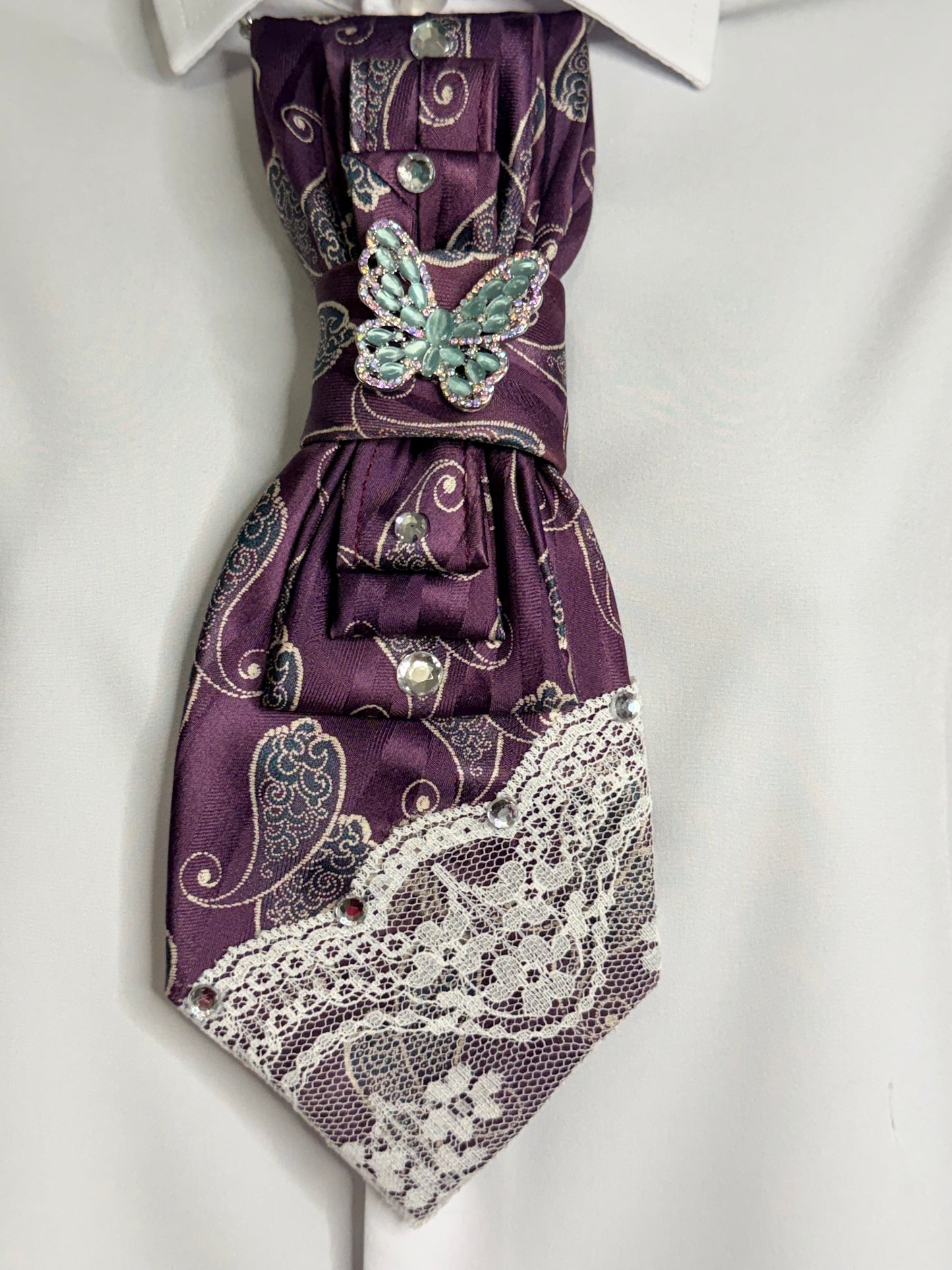 Purple Lace Tie